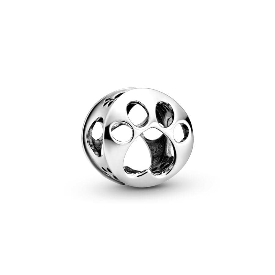 GeckoCustom 925 Sterling Silver Openwork Paw Print Infinity Charm Bead Fit Original Pandora Bracelet Necklace Jewelry Gift For Women SS99