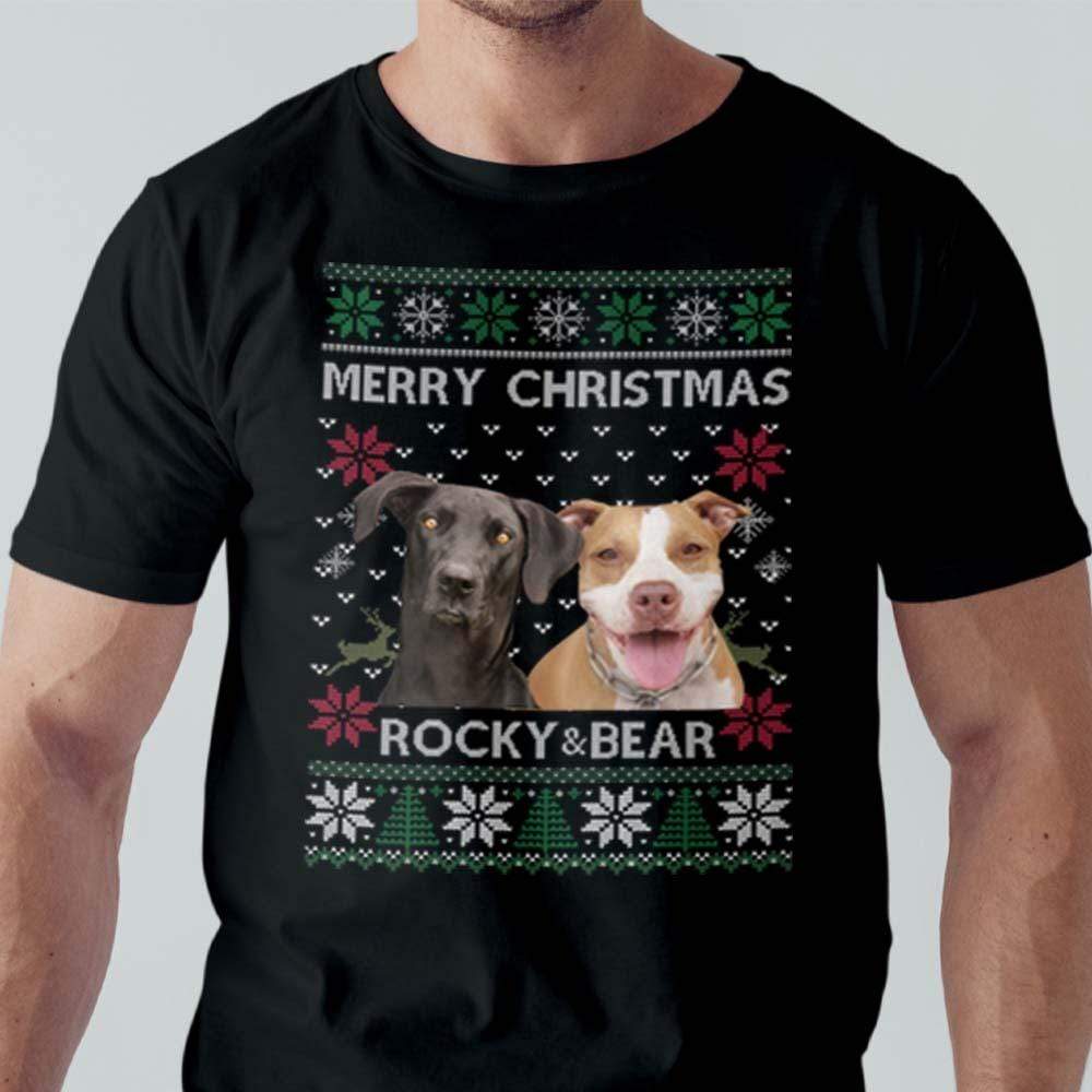 GeckoCustom Add Photo Ugly Christmas Ya Filthy Animal Dog Cat Sweatshirt, Dog Lover Sweater Christmas DA199 889811 Sweatshirt (Favorite) / S Black / S