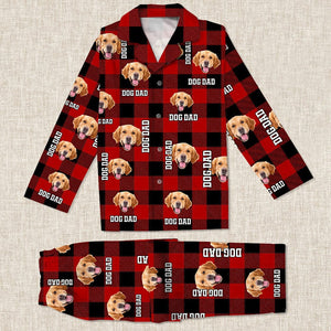 GeckoCustom Add Your Pet Photo Christmas Flannel Pajamas DA199 888729