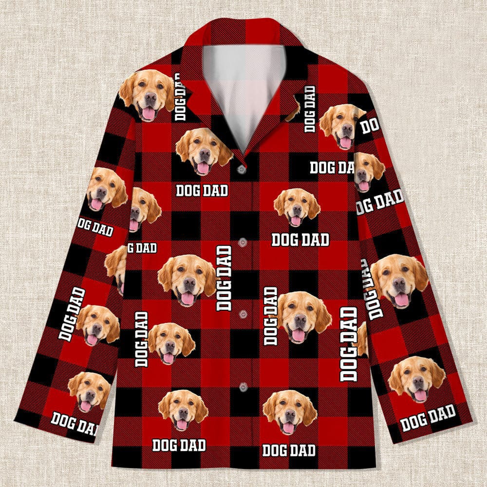 GeckoCustom Add Your Pet Photo Christmas Flannel Pajamas DA199 888729