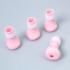 GeckoCustom Adjustable Silicone Anti-scratch Cat Foot Shoes PINK