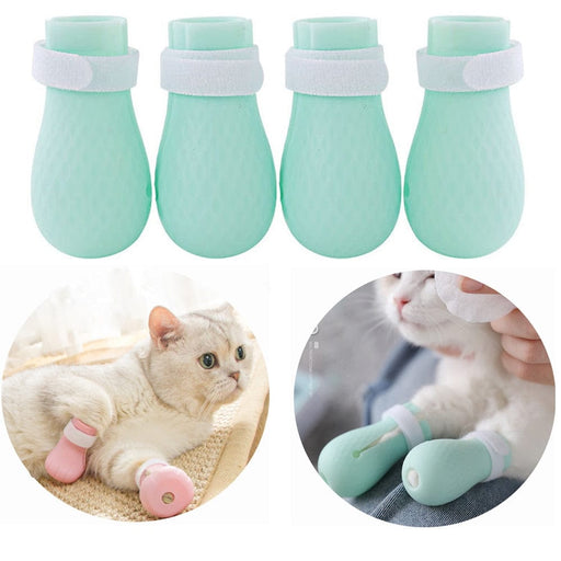 GeckoCustom Adjustable Silicone Anti-scratch Cat Foot Shoes for Grooming Bath Washing Claw Paw Cover Protector Silicone Pet Grooming Tools