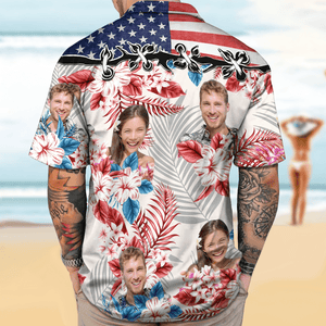 GeckoCustom America Flag Hawaiian Shirt, Upload Photo N304 889204