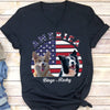 GeckoCustom America Personalized Custom Photo Dog Cat Pet Shirt C400 Women V-neck / V Black / S