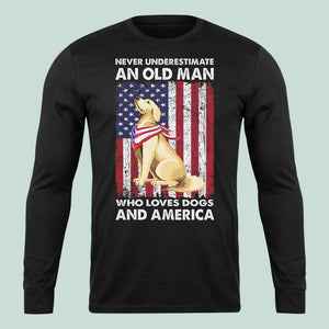 GeckoCustom An Old Man Who Loves Dogs And America TA29 889445 Long Sleeve / Colour Black / S