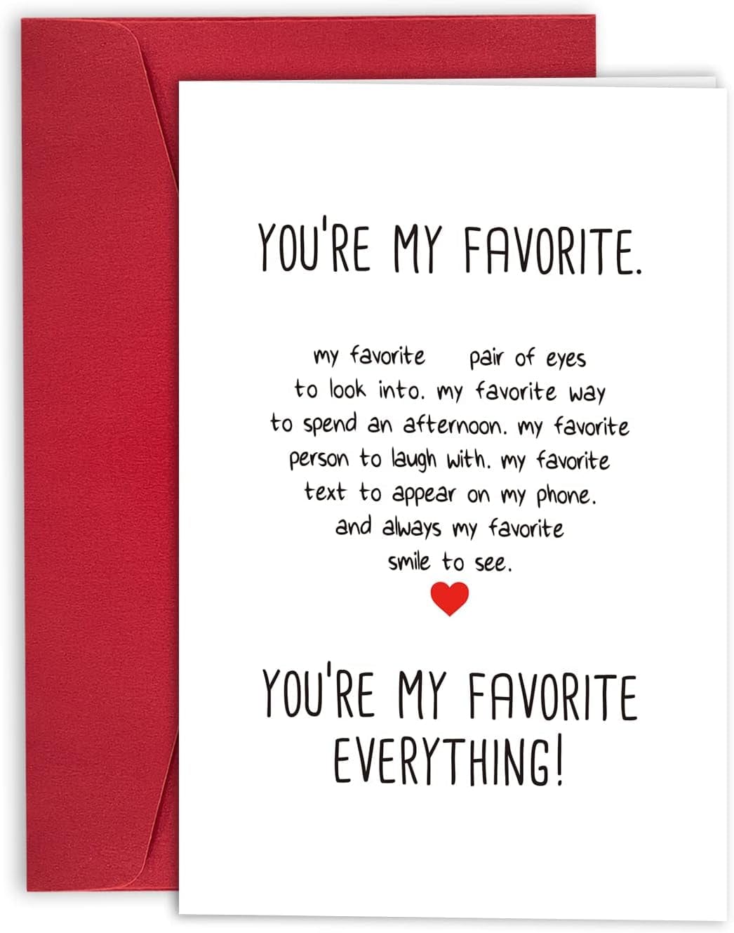 GeckoCustom Anniversary Card for Husband, Birthday Boyfriend, Love Card, Boyfriend Valentines Day You Are My Favorite Everything I