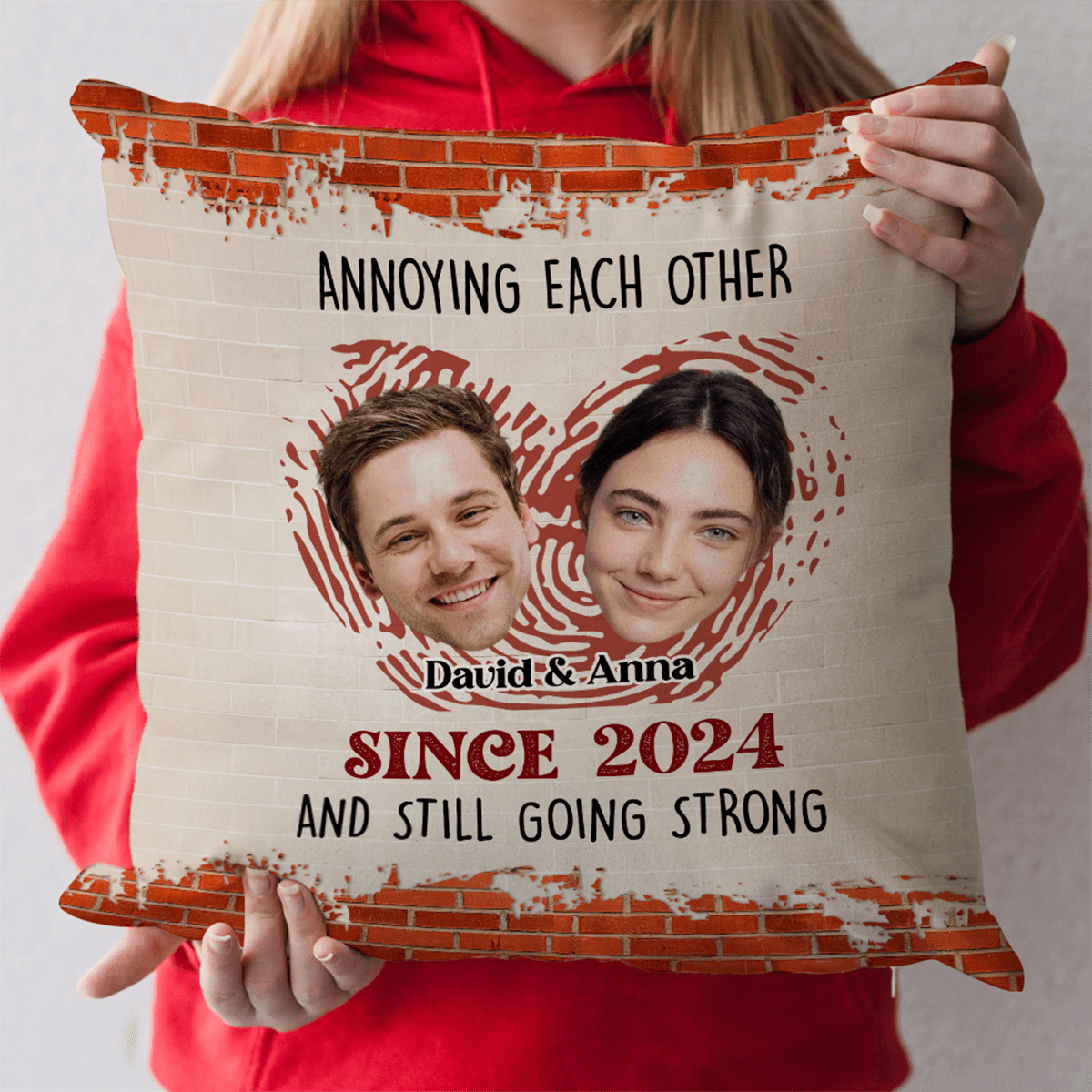 GeckoCustom Annoying Each Other And Still Going Strong Custom Couple Photo Pillow HO82 895016 14"x14" / Pack 1