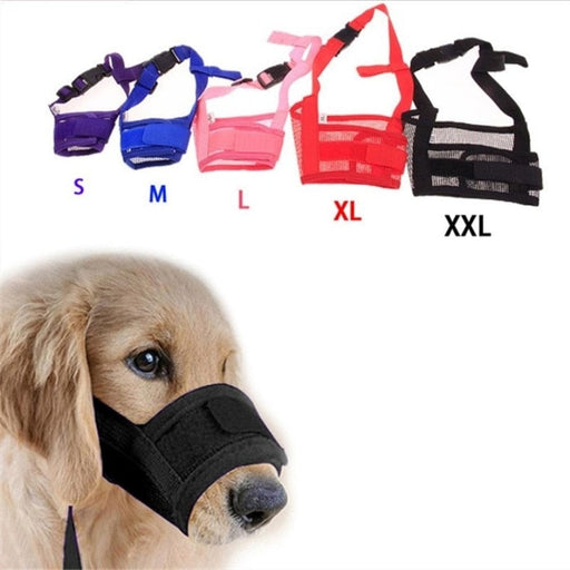 GeckoCustom Anti Barking Dog Muzzle For Small Large Dogs Adjustable Mesh Breathable Pet Mouth Muzzles For Dogs Nylon Straps Dog Accessories