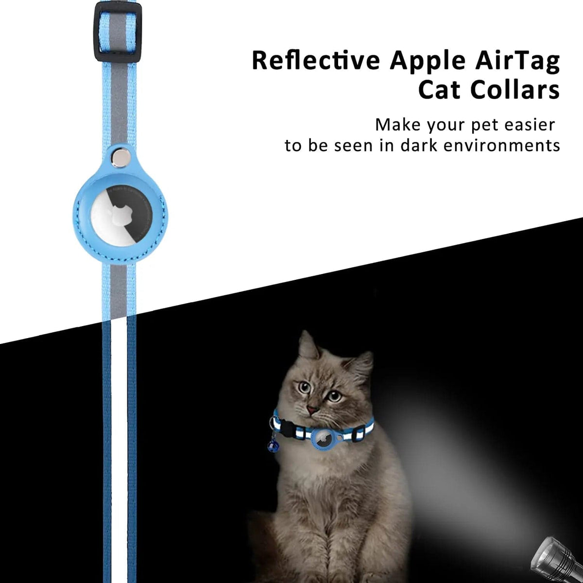 GeckoCustom Anti-Lost Pet Cat Collar For The Apple Airtag Protective Tracker Anti Lost Positioning Collar WaterProof Reflective Pet Collars