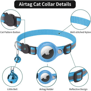 GeckoCustom Anti-Lost Pet Cat Collar For The Apple Airtag Protective Tracker Anti Lost Positioning Collar WaterProof Reflective Pet Collars