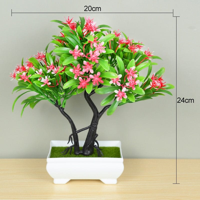 GeckoCustom Artificial Plants Bonsai Small Tree Pot Fake Plant Flowers Potted Ornaments For Home Room Table Decoration Hotel Garden Decor T3