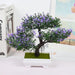 GeckoCustom Artificial Plants Bonsai Small Tree Pot Fake Plant Flowers Potted Ornaments For Home Room Table Decoration Hotel Garden Decor purple