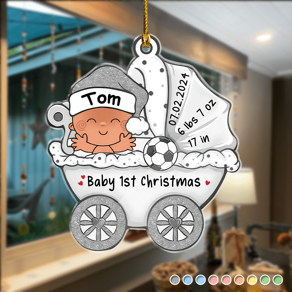 custom baby stroller Baby First Christmas Baby Stroller Acrylic Ornament Personalized Gift