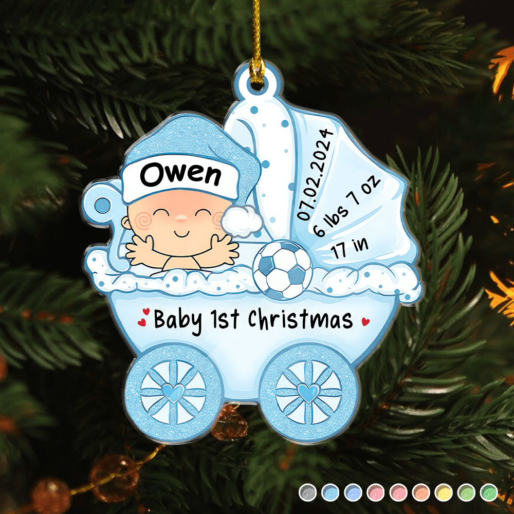 custom baby stroller Baby First Christmas Baby Stroller Acrylic Ornament Personalized Gift