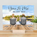 GeckoCustom Back View Couple Sitting Beach Landscape Acrylic Plaque and Stand Personalized Gift DA199 890018