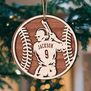 GeckoCustom Baseball Male and Female Layer Wood Ornament Personalized Gift HO82 893128