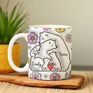 GeckoCustom Bear Family Bear Mama Papa With 3D Inflated Mug Personalized Gift HO82 890522
