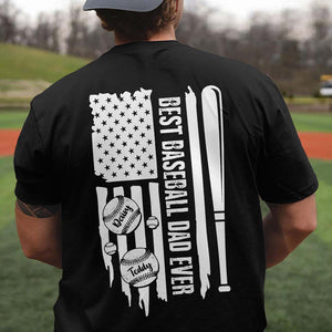 Best Baseball Dad Ever US Flag Sport Shirt, HN590