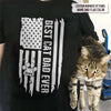 GeckoCustom Best Cat Dad Ever Flag Back Cat Shirt, HN590 (front)