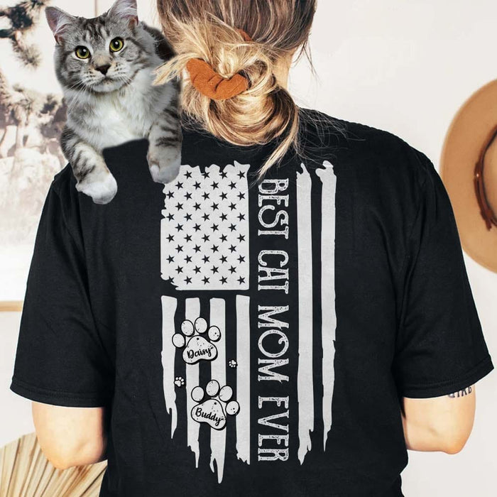 GeckoCustom Best Cat Mom Ever Flag Cat Shirt, N304 HN590