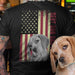 GeckoCustom Best Dog Dad Ever Upload Photo Dog Shirt, US Flag Shirt only back N304 HN590