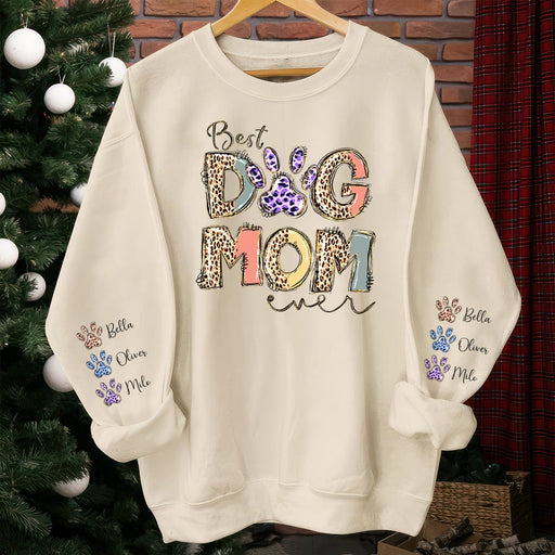 GeckoCustom Best Dog Mom Ever For Dog Lovers On Sleeve Sweatshirt Personalized Gift N304 890228