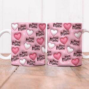 GeckoCustom Best Mom Heart Pattern 3D Mug Personalized Gift TH10 891025