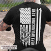 GeckoCustom Best Truckin' Dad Ever Flag Farmer Shirt, HN590