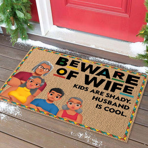 GeckoCustom Beware Of Wife Kids Are Shady Family Doormat Personalized Gift N304 890003