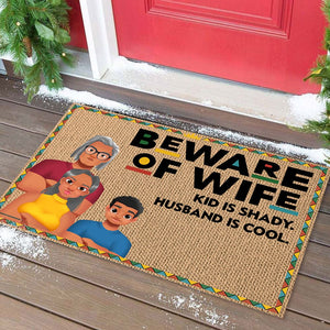 GeckoCustom Beware Of Wife Kids Are Shady Family Doormat Personalized Gift N304 890003