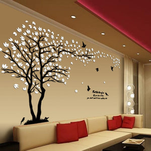 GeckoCustom Big size Lovers Tree Acrylic Wall Stickers for Living room TV Sofa  Wall 3D art Decoration Accessories Home decor