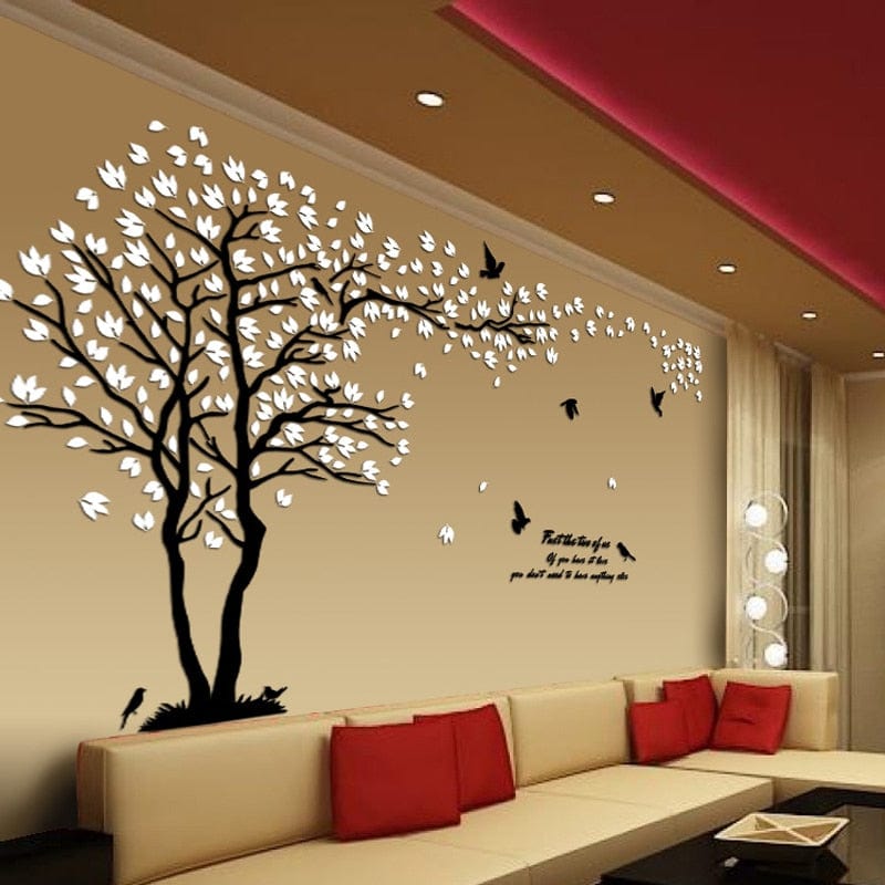 GeckoCustom Big size Lovers Tree Acrylic Wall Stickers for Living room TV Sofa  Wall 3D art Decoration Accessories Home decor