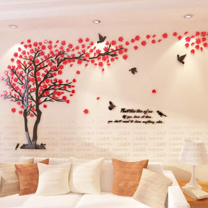GeckoCustom Big size Lovers Tree Acrylic Wall Stickers for Living room Wall 3D art Decoration Accessories Home decor 9 / S 100CM 183CM