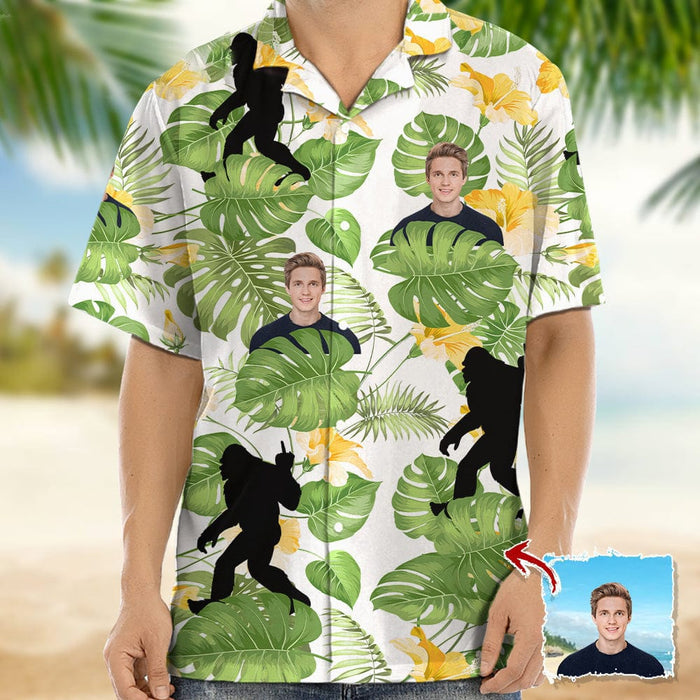 GeckoCustom Bigfoot Style And Upload Photo Camping Hawaiian Shirt, N304 1238239