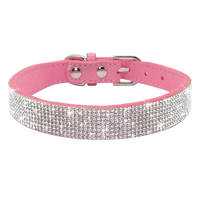 Leather rhinestone clearance dog collars