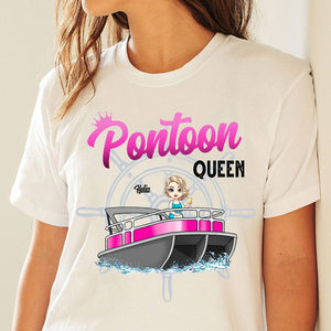 GeckoCustom Boating Pontoon Queen Shirt TA29 889601 Basic Tee / White / S