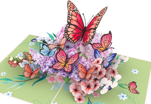 GeckoCustom Butterflies on Flowers Pop up Mother'S Day Card - 3D Anniversary, Valentine'S Day Card, Thank You, Happy Birthday - for Mom, for Wife, for Daughter, for Sister