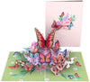 GeckoCustom Butterflies on Flowers Pop up Mother'S Day Card - 3D Anniversary, Valentine'S Day Card, Thank You, Happy Birthday - for Mom, for Wife, for Daughter, for Sister