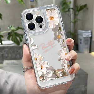 GeckoCustom Butterfly Flower Cover Soft Clear Phone Case For iPhone TD14 / For iPhone X XS