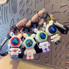 GeckoCustom Cartoon Lightning Bear Keychain Cute Astronaut Bear Doll Keyring Bag Pendant Couple Car Keyholder Creative Bag Charm Accessories