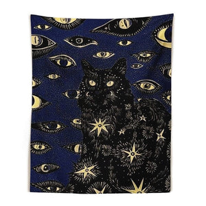GeckoCustom Cat Coven Tapestry Printed Witchcraft Hippie Wall Hanging Bohemian Wall Tapestry Mandala Wall Art Aesthetic Room Decor Decor 95X73CM / 2