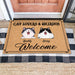 GeckoCustom Cat Lovers & Weirdos Welcome Cats Doormat N304 HN590