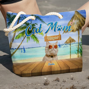 GeckoCustom Cat Mom For Cat Lovers Personalized Gift Beach Bag N304 889496