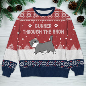 GeckoCustom Cat Through The Snow Ugly Sweater Personalized Gift HO82 893100