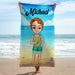 GeckoCustom Chibi Lady Beach Towel Personalized Gift TA29 890235 30"x60"