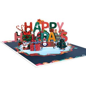 GeckoCustom Christmas Card Pop Up 3D Greeting Card New Year