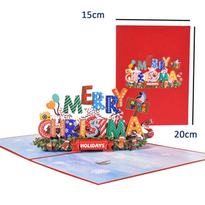 GeckoCustom Christmas Card Pop Up 3D Greeting Card New Year Christmas gift 13