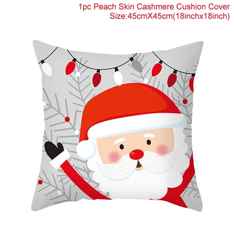 GeckoCustom Christmas Cushion Cover 45*45 Pillowcase Sofa Cushion Pillow Cases Cotton Pillow Covers Home Decoration 2023 Xmas Decor for Home