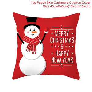GeckoCustom Christmas Cushion Cover 45*45 Pillowcase Sofa Cushion Pillow Cases Cotton Pillow Covers Home Decoration 2023 Xmas Decor for Home 23