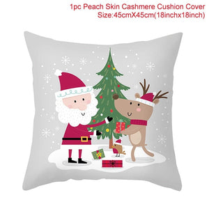 GeckoCustom Christmas Cushion Cover 45*45 Pillowcase Sofa Cushion Pillow Cases Cotton Pillow Covers Home Decoration 2023 Xmas Decor for Home 16